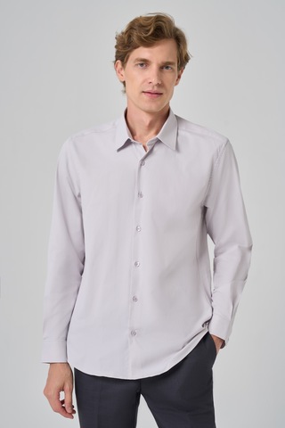 Morven Erkek Gri Slim Fit Sert Yaka Gömlek 26mc004003100 Gri
