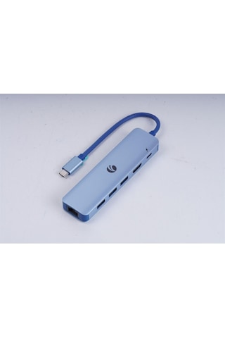 Vcom Cue55 Mavi Type-c To Hdmi 4k 30hz +gigabit Lan+usb3.0+pd 3.0 100w Çoklayıcı
