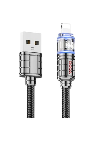 Hoco. U122 1.2m Lantern Usb To Lightning Şarj Data Kablosu - Siyah