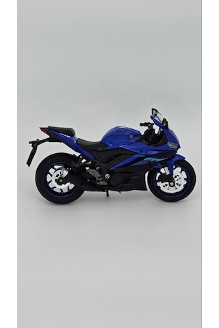 Yamaha Yzf-r3 1:12 Diecast - Parlak Mavi Karbon Detaylı Motosiklet Modeli