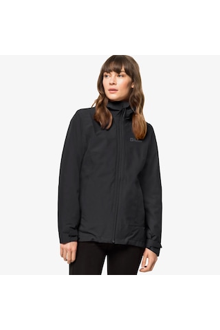 Jack Wolfskin Moonrise 3in1 Kadın Siyah Outdoor Ceket 1115621 Siyah