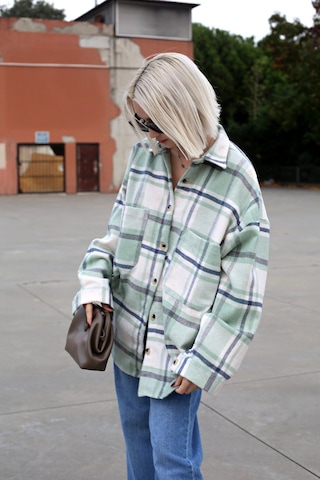 Madmext Su Yeşili Oversize Kadın Oduncu Gömlek Mg1589 Suyeşili