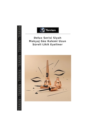 Delux Serisi Siyah Makyaj Göz Kalemi Uzun Süreli Likit Eyeliner