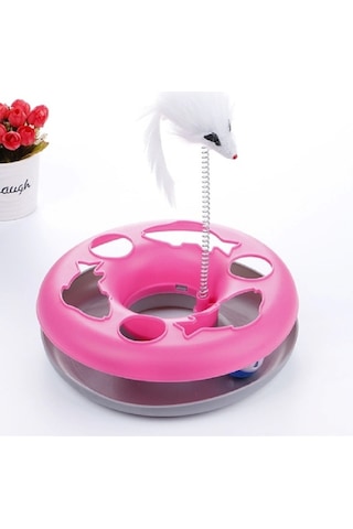 Mixpet Yaylı Fareli Dönen Toplu Kedi Oyuncağı 24.5 x 24.5 x 7 CM