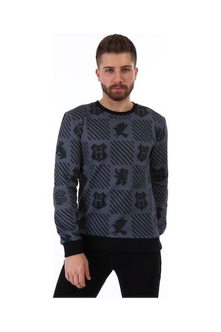 Supra Hogwarts Aop Baskılı Erkek Sweatshirt Füme