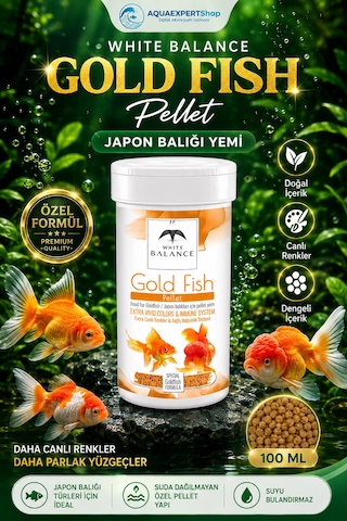 White Balance - Japon Balığı Yemi - Gold Fish Pellets - Özel Formül - Tüm Japon Balığı Türleri İçin Uygundur