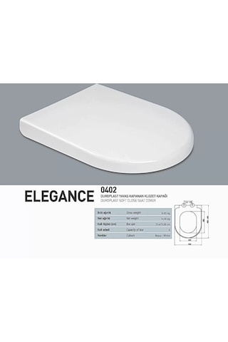 Nkp Elegance Duroplast Yavaş Kapanan Klozet Kapağı - Nkp0402