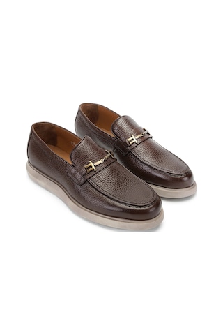 Tamer Tanca Erkek Hakiki Deri Kahverengi Loafer Ayakkabı 183 22207 Erk Ayk Sk23/24 Kahve Kahverengi