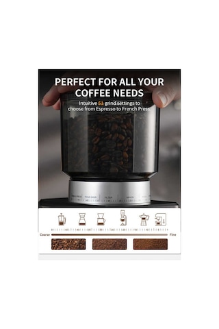 Vosco KD-CG018 200 W Barista Tipi Kahve Değirmeni