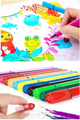 Jumbo Üçgen Keçeli Kalem 10 Renk Plastik Kutu Fixpoint 10 Lu Jumbo Keçeli Kalem Canlı Renkler Plastik Kutu