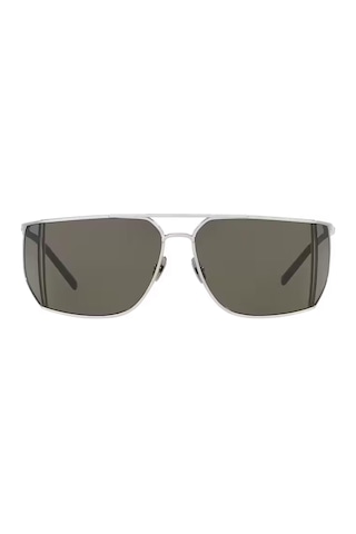 Saint Laurent Sl 750 002 69 Erkek Geometrik Gri Metal Güneş Gözlüğü Gri