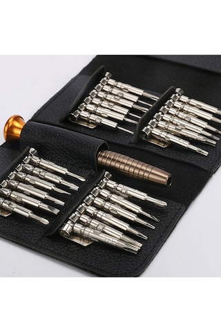 Batcell Elektronik Saat Bilgisayar Deri Cüzdanlı Çoklu Tamir Tornavidası Seti 25 Parça