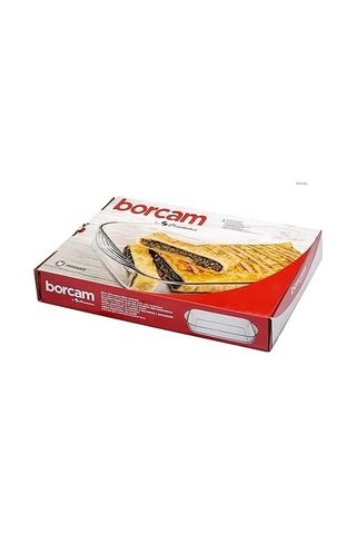 Borcam Kulplu Dikdörtgen Tepsi Siyah