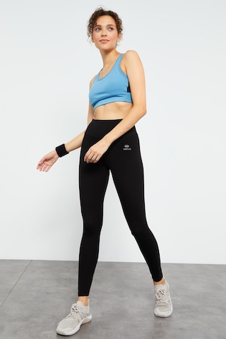 Tommy Life Siyah Yüksek Bel Toparlayıcı Slim Fit Dar Paça Kadın Tayt - 94011 SiYAH