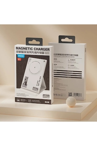 W50 Magsafe Standlı Kablosuz Şarj Cihazı - Beyaz