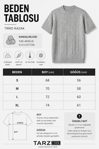 Cool Tarz Erkek Çizgili Triko Tişört Bisiklet Yaka Slim Fit Kısa Kollu Lacivert Lacivert