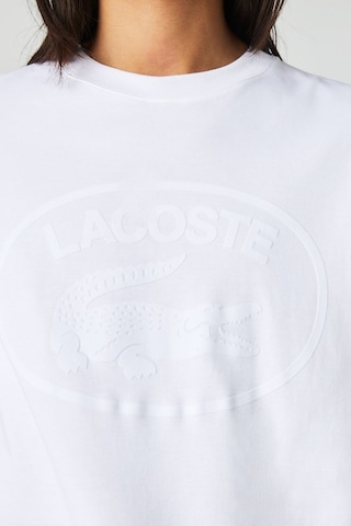 Lacoste Relaxed Fit Mens Tee Bisiklet Yaka Organik Pamuk Erkek Tişört Beyaz