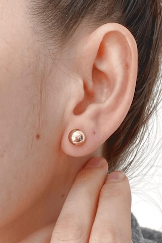 14 Ayar Altın Top Küpe 8 Mm Sarı