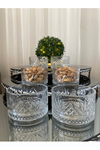 Atabey Home Collection 6 Adet Tımeless Model Star Kase & Çerezlik Gold Detaylı