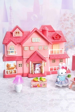 Bay Dreamy Büyük Villa Oyun Seti - Mini Tavşan Figürlü Aksesuarlı Kız Çocuk Evcilik Oyun Evi 3+ Yaş "
