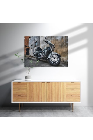 Cakasepetim Eski Binalar Ve Harley Davidson Ahşap Mdf Tablo
