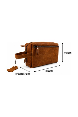Alphaclub Bag Erkek Hakiki Deri Koyu Taba Fermuarlı El Ve Clutch Çanta Model 897