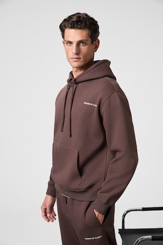 Grımelange MARSHALLHOODIE Erkek Pamuklu İçi Polarlı Nakışlı Relaxed Kahverengi Eşofman Takımı