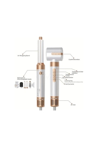 Cbtx 7 In 1 Çok Fonksiyonlu Fırçasız Saç Şekillendirme Seti Wt Altın