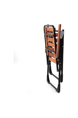 Bistro Set Metal Ayak 52x52 2 Katlanır 2 Sandalye 1 Katlanır Masa