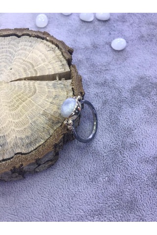 Ay Taşı Gümüş Yüzük Doğal Taş 925 Ayar - 200920629