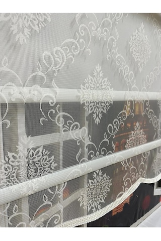 Çift Mekanizmalı Tül Ve Stor Perde - Model 4 Beyaz