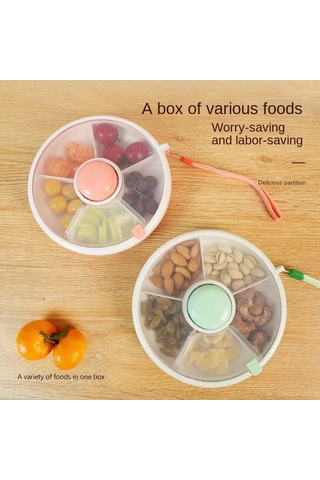 Dianziye Çocuk Atıştırmalıklarını Saklamak İçin Dönen, Kapaklı, Muhafaza Eden Taşınabilir Atıştırma Kutusu Yeşil