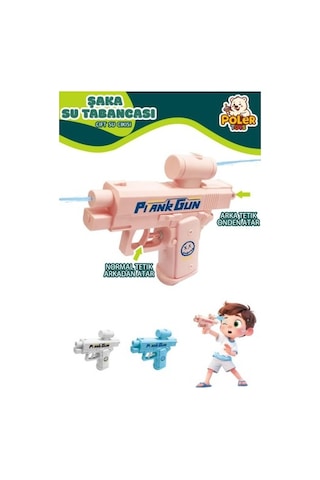 Çift Su Çıkışlı Şaka Su Tabancası Eğlenceyi İkiye Katlayan Mini Su Püskürtme Oyuncağı Pembe