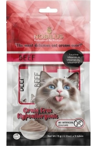 Nobılus Dana Etli Kedi Krema Ödülü 5x15g