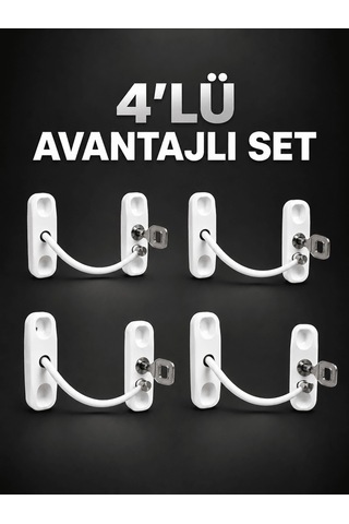 Shnstore Pencere Güvenlik Kilidi Anahtarlı Çocuk Emniyet Kilidi 4 Lü Set Shntknd0720