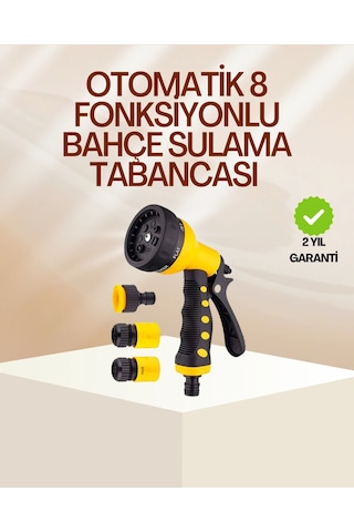 8 Fonksiyonlu Bahçe Sulama Tabancası Seti Çok Amaçlı Hortum Ucu