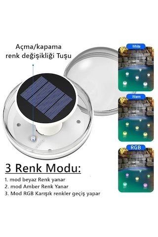 Güneş Enerjili Dekoratif Solar Havuz Ledi- Dekoratif Havuz Ledi