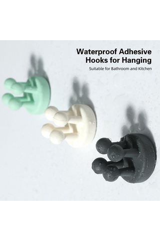 Yeşil Fonken 1 Adet Evrensel Silikon Kanca Mutfak Yaratıcıları Kendinden Yapışkanlı Diş Fırçası Tutucu Çok Amaçlı Su Geçirmez Depolama Tutucular