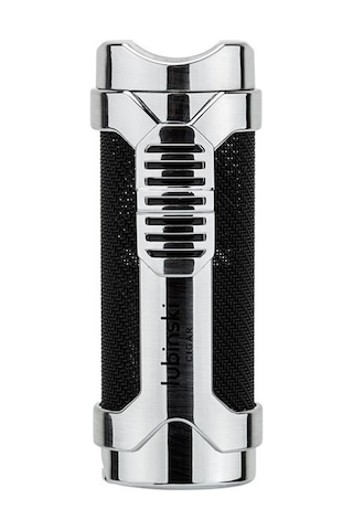 Lubinski Cigar Sehpa Kapaklı Delicili Tek Torch Puro Çakmağı Silver