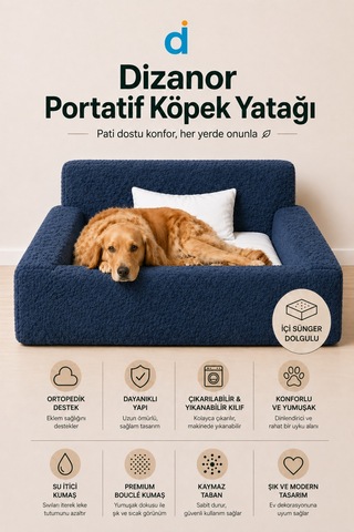 Softnest 3in1 Modüler Köpek Yatağı Ortası Bombeli, Sünger Dolgulu, Anti - Slip Tabanlı Ve Yastıklı Konfor Seti