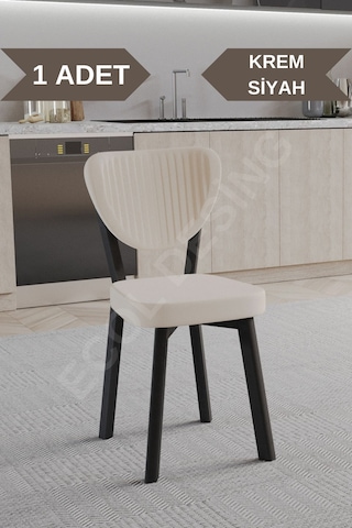 Faymend 1 Adet Elma Model Mutfak Sandalyesi Salon Sandalyesi Yemek Sandalyesi Cafe Restaurant Sandalyesi Krem2