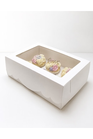 Geniş Aralıklı 6 Lı Cupcake Kutusu Geniş Aralıklı 6 Lı Cupcake Kutusu
