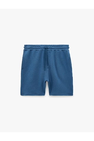 Koton Modal Karışımlı Cepli Straight Fit Beli Bağcıklı Spor Şort Lacivert 6sam40135nk