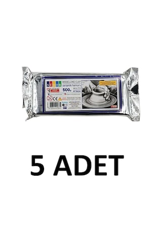 5 Adet Hava Ile Kuruyan Seramik Kil Hamuru 500 Gr Beyaz Beyaz