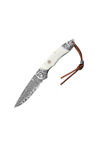 Sibirya Edc Kamp Survival Damascus Çakı Beyaz