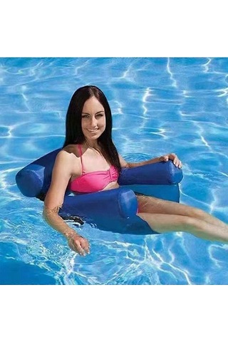 Bloomnest Yüzme Havuzu Plaj Su Hamağı Hava Yatağı Şezlong Yüzen Uyku Minderi Katlanabilir Şişme Hava Yatağı Yatak Sandalye Mavi - Çocuklar İçin Güvenli Ve Dayanıklı Mavi