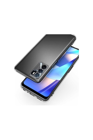 Oppo A16 Kılıf Kamera Korumalı Süper Silikon Kapak Renksiz
