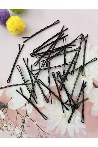 Kadın Siyah Profesyonel Tel Toka Lastik Toka 50 Lastik 50 Tel Toka Toplam 100 Adet Siyah