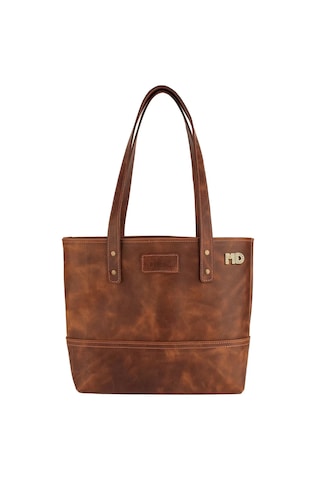 Twingold İsme Özel Tote Bag El Omuz Çantası - %100 Rainbow Deri - Ac03003 - Kahverengi Kahverengi
