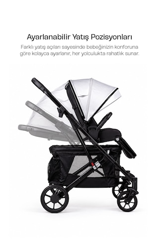 Justie Pet 2'si 1 Arada Bebek Arabası Ve Kedi & Köpek Arabası Siyah 92x56x102 Cm